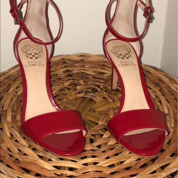 Vince Camuto Ankle Red Strap Heels Size 6M/36 - Picture 2 of 6